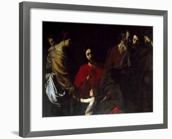 Christ Among the Children-Nicolas Tournier-Framed Giclee Print