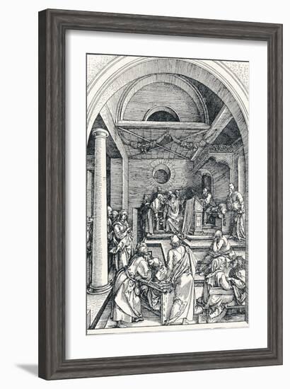 Christ Among the Doctors, 1506-Albrecht Dürer-Framed Giclee Print