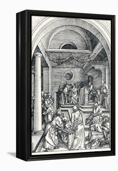 Christ Among the Doctors, 1506-Albrecht Dürer-Framed Premier Image Canvas