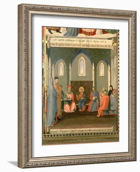 Christ Among the Doctors, Panel One of the Silver Treasury of Santissima Annunziata, c.1450-53-Fra Angelico-Framed Giclee Print