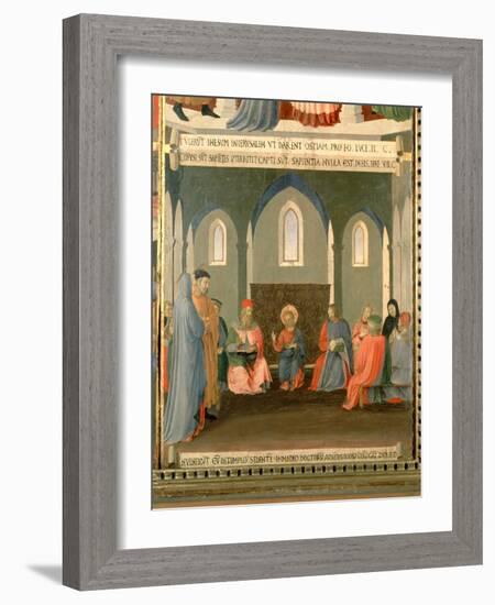 Christ Among the Doctors, Panel One of the Silver Treasury of Santissima Annunziata, c.1450-53-Fra Angelico-Framed Giclee Print