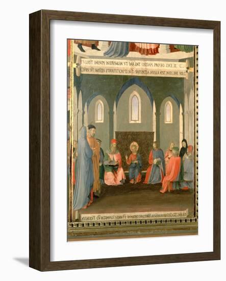 Christ Among the Doctors, Panel One of the Silver Treasury of Santissima Annunziata, c.1450-53-Fra Angelico-Framed Giclee Print