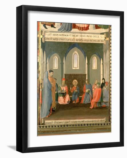 Christ Among the Doctors, Panel One of the Silver Treasury of Santissima Annunziata, c.1450-53-Fra Angelico-Framed Giclee Print