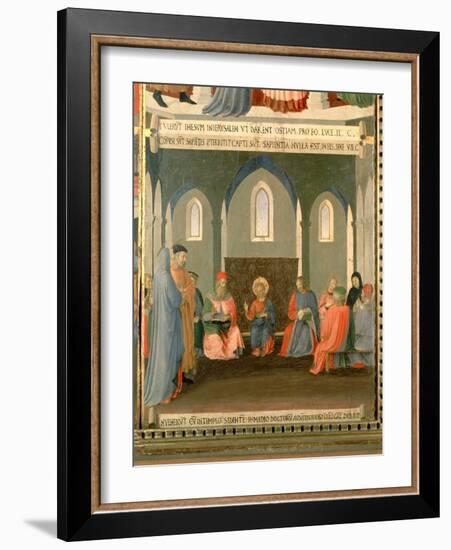 Christ Among the Doctors, Panel One of the Silver Treasury of Santissima Annunziata, c.1450-53-Fra Angelico-Framed Giclee Print