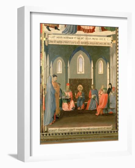 Christ Among the Doctors, Panel One of the Silver Treasury of Santissima Annunziata, c.1450-53-Fra Angelico-Framed Giclee Print