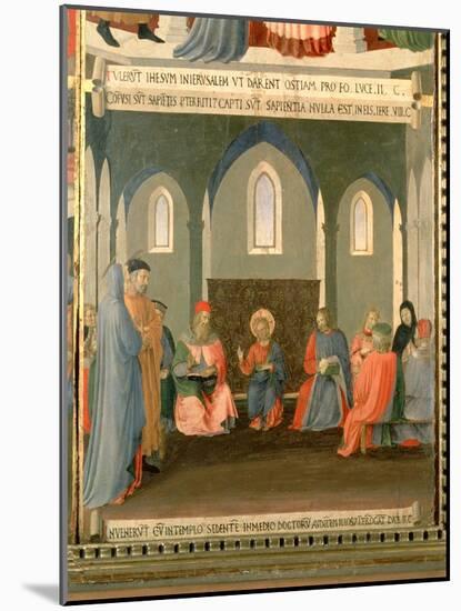 Christ Among the Doctors, Panel One of the Silver Treasury of Santissima Annunziata, c.1450-53-Fra Angelico-Mounted Giclee Print