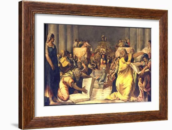 Christ Among the Doctors-Jacopo Tintoretto-Framed Giclee Print