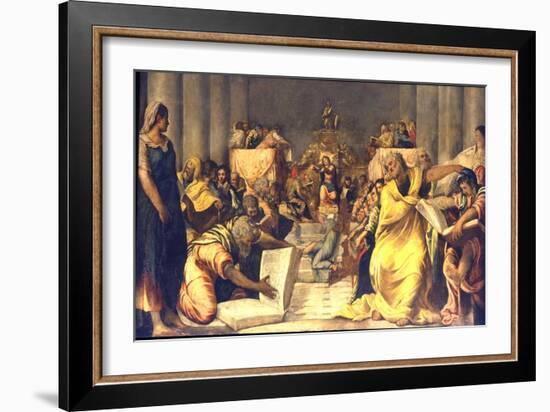 Christ Among the Doctors-Jacopo Tintoretto-Framed Giclee Print