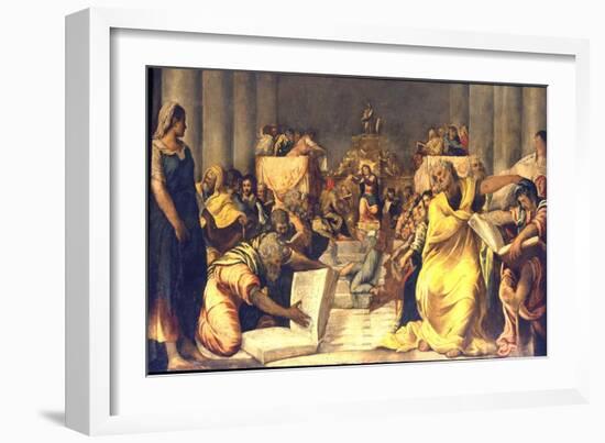 Christ Among the Doctors-Jacopo Tintoretto-Framed Giclee Print