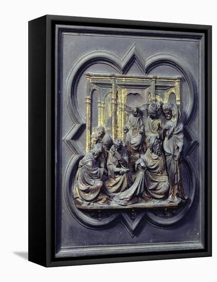 Christ Amongst the Doctors, Fourth Panel of North Doors of Baptistery of San Giovanni, 1403-24-Lorenzo Ghiberti-Framed Premier Image Canvas