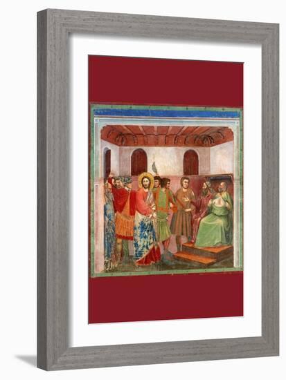 Christ and Caiphus-Giotto di Bondone-Framed Art Print