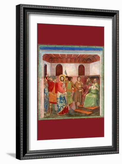 Christ and Caiphus-Giotto di Bondone-Framed Art Print