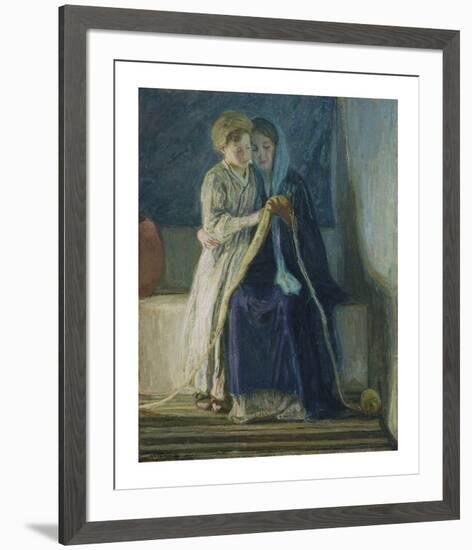 Christ and His Mother Studying the Scriptures, c.1908-Henry Ossawa Tanner-Framed Premium Giclee Print