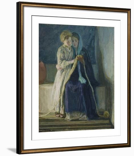 Christ and His Mother Studying the Scriptures, c.1908-Henry Ossawa Tanner-Framed Premium Giclee Print