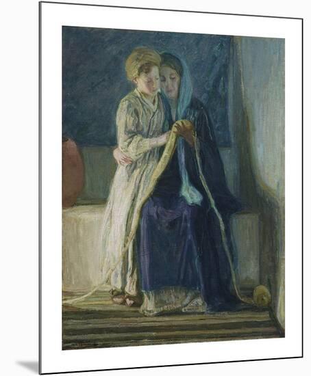 Christ and His Mother Studying the Scriptures, c.1908-Henry Ossawa Tanner-Mounted Premium Giclee Print