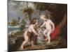 Christ and John the Baptist as Children-Peter Paul Rubens-Mounted Giclee Print