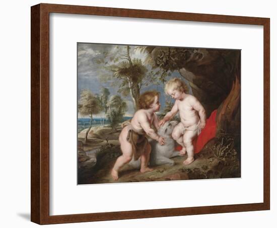 Christ and John the Baptist as Children-Peter Paul Rubens-Framed Giclee Print