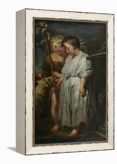 Christ and John the Baptist as Children-Peter Paul Rubens-Framed Premier Image Canvas