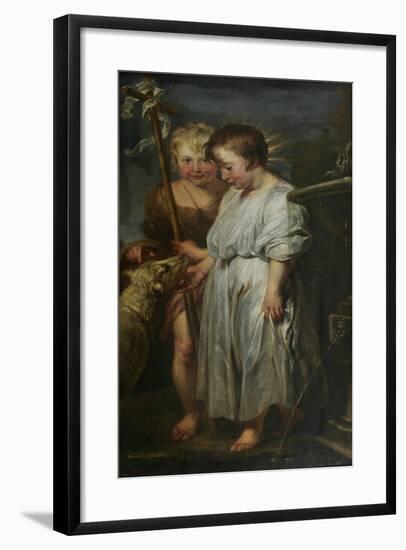 Christ and John the Baptist as Children-Peter Paul Rubens-Framed Giclee Print