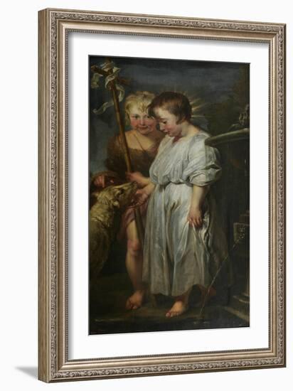 Christ and John the Baptist as Children-Peter Paul Rubens-Framed Giclee Print