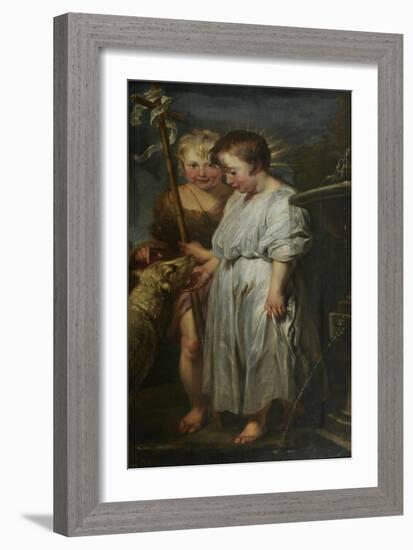 Christ and John the Baptist as Children-Peter Paul Rubens-Framed Giclee Print