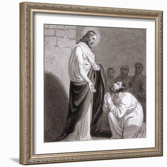 Christ and St Thomas, C1810-C1844-Henry Corbould-Framed Giclee Print