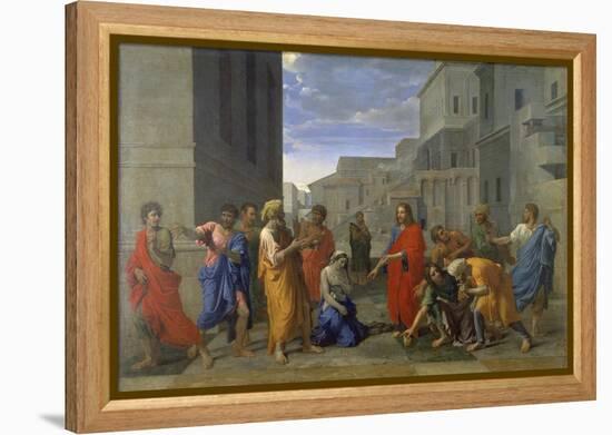 Christ and the Adulteress, 1653-Nicolas Poussin-Framed Premier Image Canvas