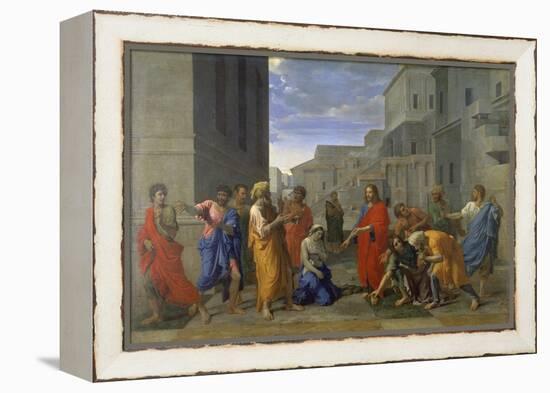 Christ and the Adulteress, 1653-Nicolas Poussin-Framed Premier Image Canvas