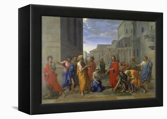 Christ and the Adulteress, 1653-Nicolas Poussin-Framed Premier Image Canvas