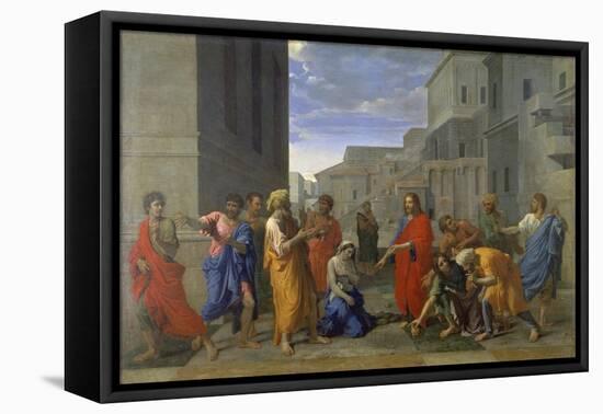 Christ and the Adulteress, 1653-Nicolas Poussin-Framed Premier Image Canvas