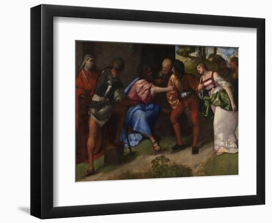 Christ and the Adulteress, C.1508-10 (Oil on Canvas)-Titian (c 1488-1576)-Framed Giclee Print