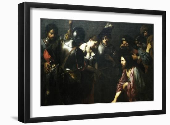 Christ and the Adulteress-Valentin de Boulogne-Framed Art Print