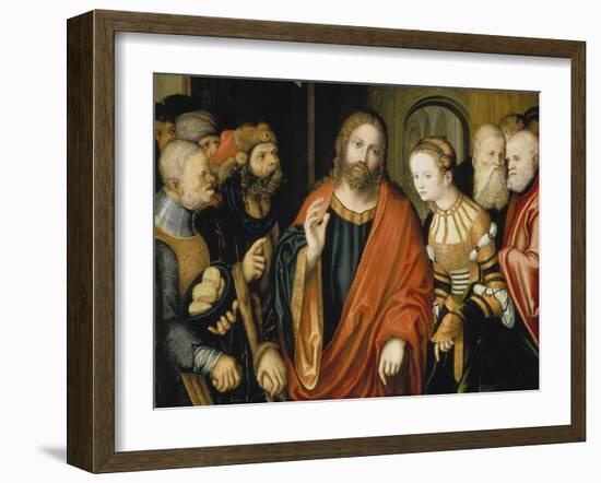 Christ and the Adulteress-Lucas Cranach the Elder-Framed Giclee Print