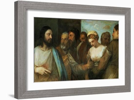 Christ and the Adultress; Unfinished, 1512-1515-Titian (Tiziano Vecelli)-Framed Giclee Print