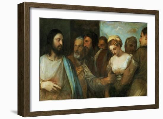 Christ and the Adultress; Unfinished, 1512-1515-Titian (Tiziano Vecelli)-Framed Giclee Print