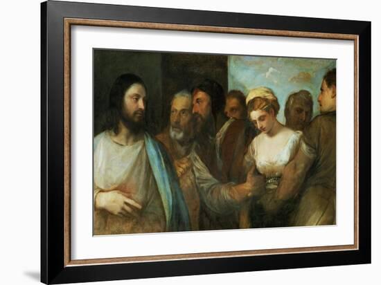 Christ and the Adultress; Unfinished, 1512-1515-Titian (Tiziano Vecelli)-Framed Giclee Print