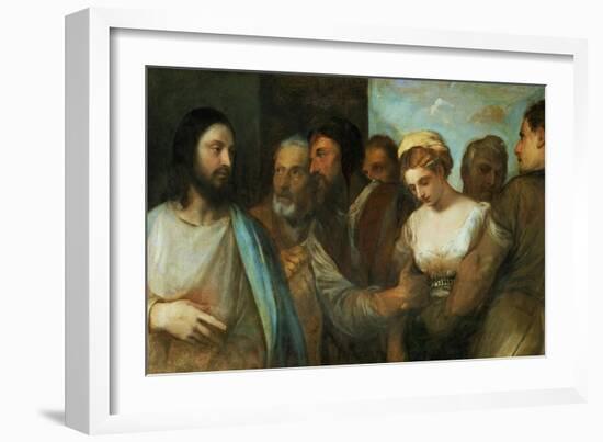 Christ and the Adultress; Unfinished, 1512-1515-Titian (Tiziano Vecelli)-Framed Giclee Print