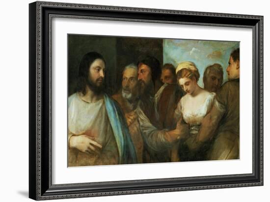Christ and the Adultress; Unfinished, 1512-1515-Titian (Tiziano Vecelli)-Framed Giclee Print