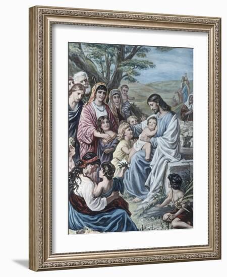 Christ and the Children-Bernhard Plockhorst-Framed Giclee Print