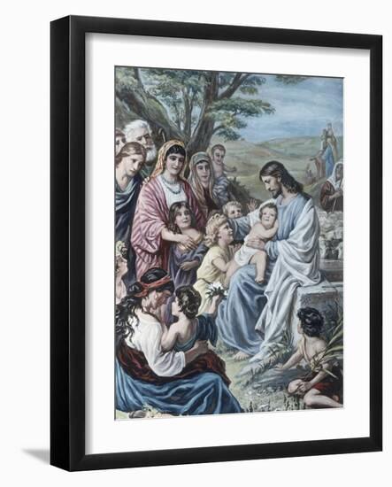 Christ and the Children-Bernhard Plockhorst-Framed Giclee Print
