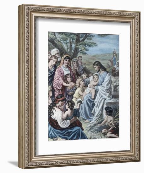 Christ and the Children-Bernhard Plockhorst-Framed Giclee Print