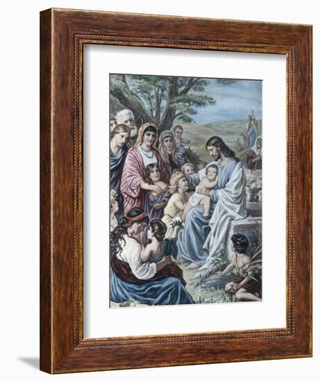 Christ and the Children-Bernhard Plockhorst-Framed Giclee Print