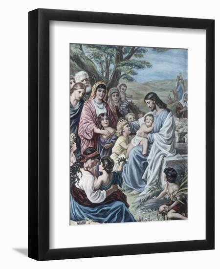 Christ and the Children-Bernhard Plockhorst-Framed Giclee Print