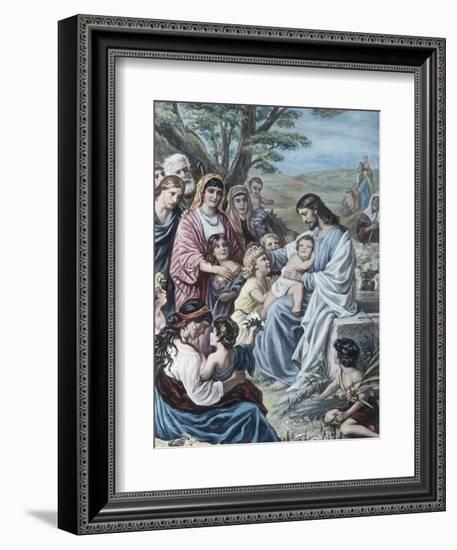 Christ and the Children-Bernhard Plockhorst-Framed Giclee Print