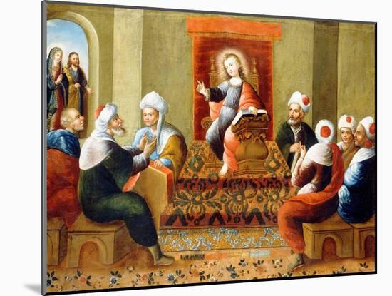 Christ and the Doctors (Oil on Canvas)-Diego Quispe Tito-Mounted Giclee Print