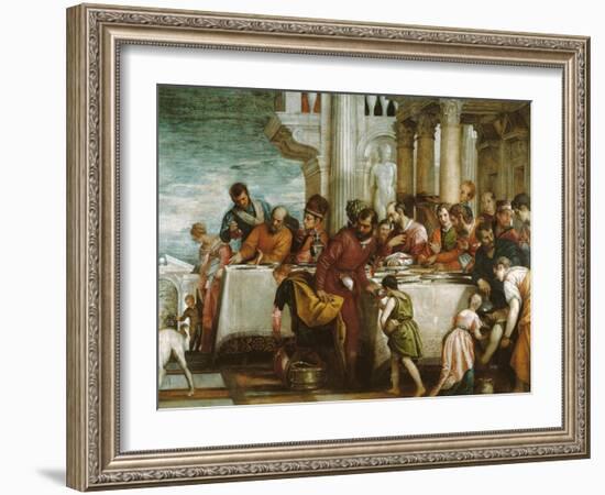 Christ and the Magdalen in the House of the Pharisee-Paolo Veronese-Framed Giclee Print