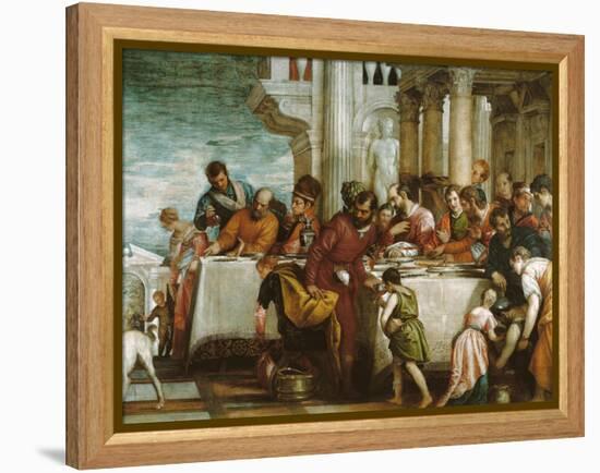 Christ and the Magdalen in the House of the Pharisee-Paolo Veronese-Framed Premier Image Canvas