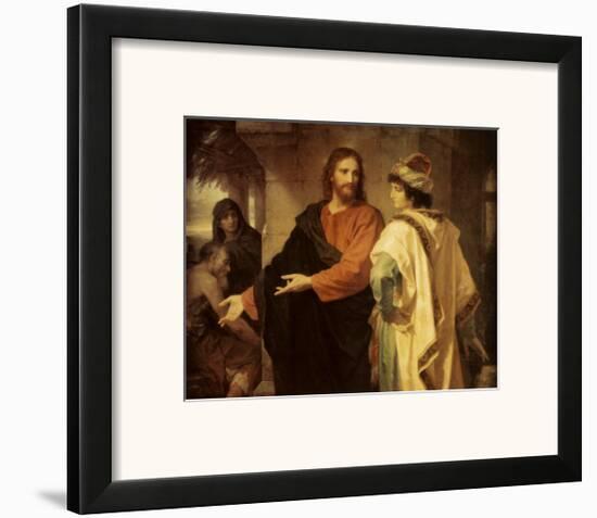 Christ and the Rich Young Ruler-Heinrich Hofmann-Framed Art Print