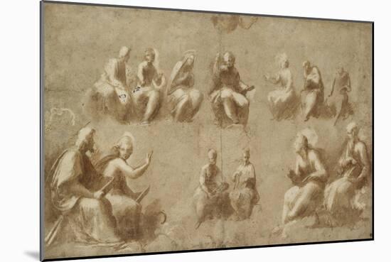 Christ and the Saints in Glory (Study for the Disputa)-Raphael-Mounted Giclee Print