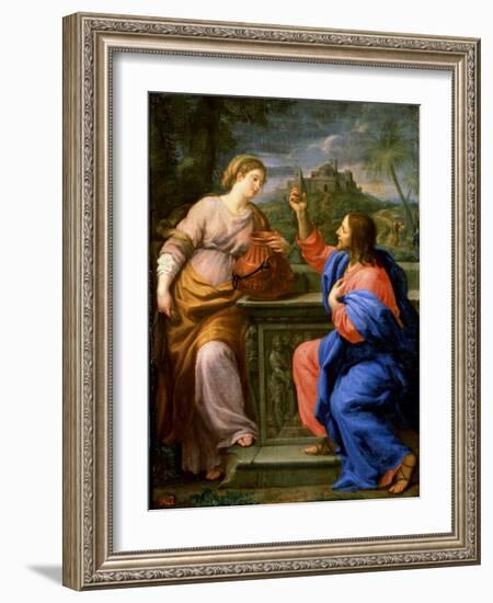 Christ and the Samaritan Woman at Jacob's Well'. C.17th Century-Carlo Maratta-Framed Giclee Print